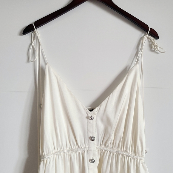 Retrofête Diane Embellished Satin Mini Dress, Size Large, White, NWT - Picture 8 of 16